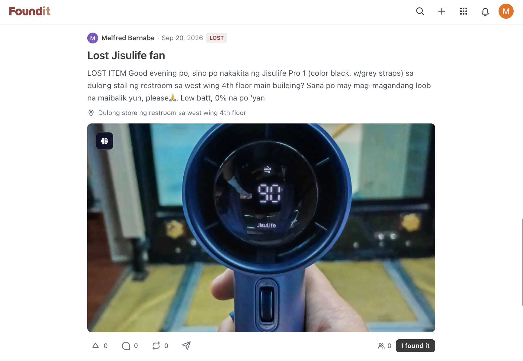 FoundIt app preview
